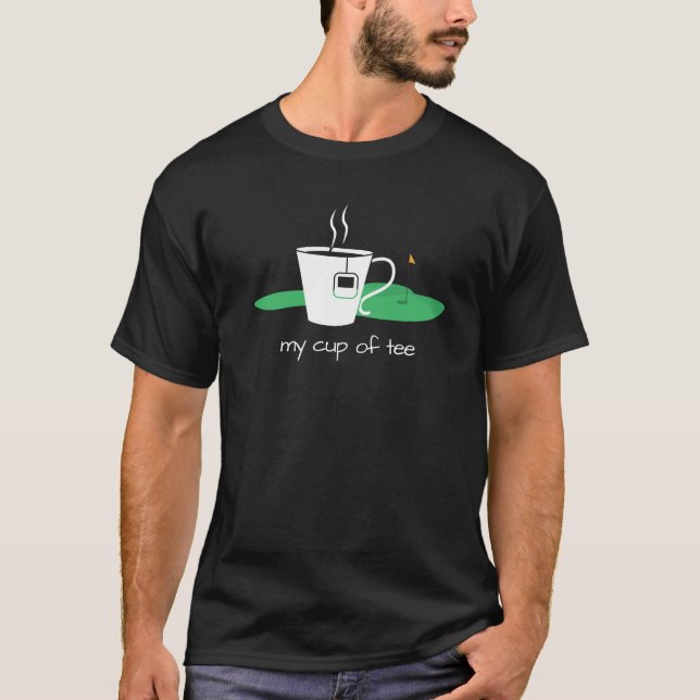 My cup of tee with tea and  flag on green golfer (Front)