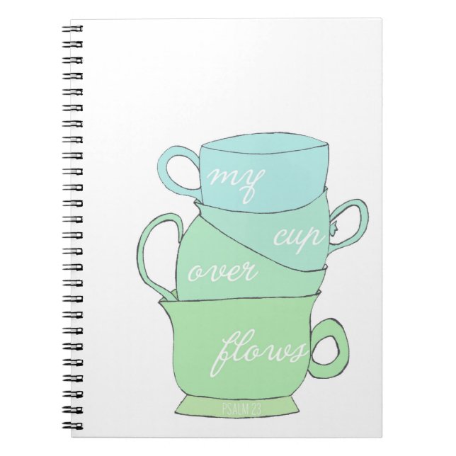my cup overflows psalm 23 blue mug illustration notebook (Front)