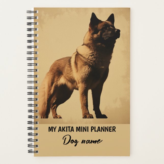 My Custom Dog Name Akita Portrait Planner (Front)