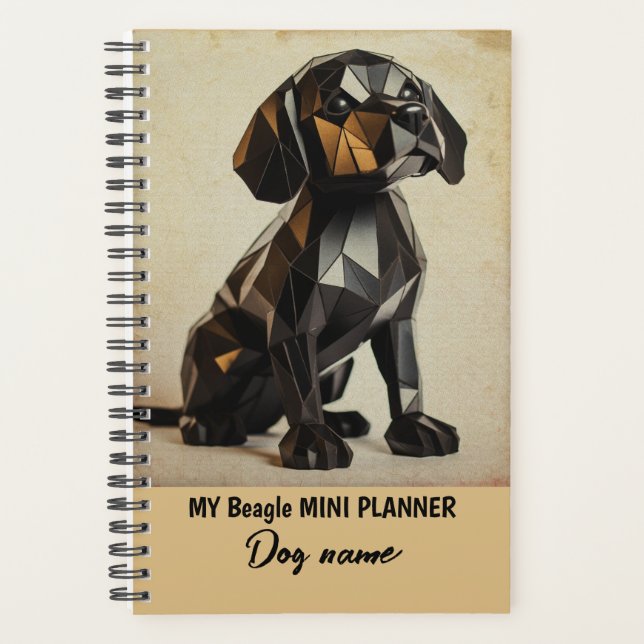 My Custom Dog Name Beagle Portrait Planner (Front)