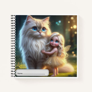 my cute cat friend Spiral Notebook