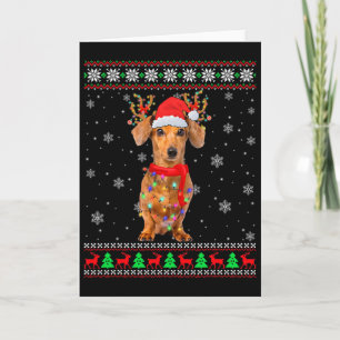 My Cute Ugly Christmas Pajama Shirt Dachshund Dog  Card