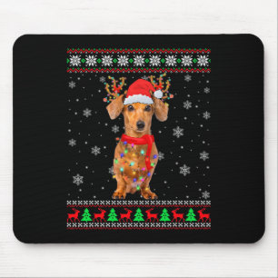 My Cute Ugly Christmas Pajama Shirt Dachshund Dog Mouse Pad