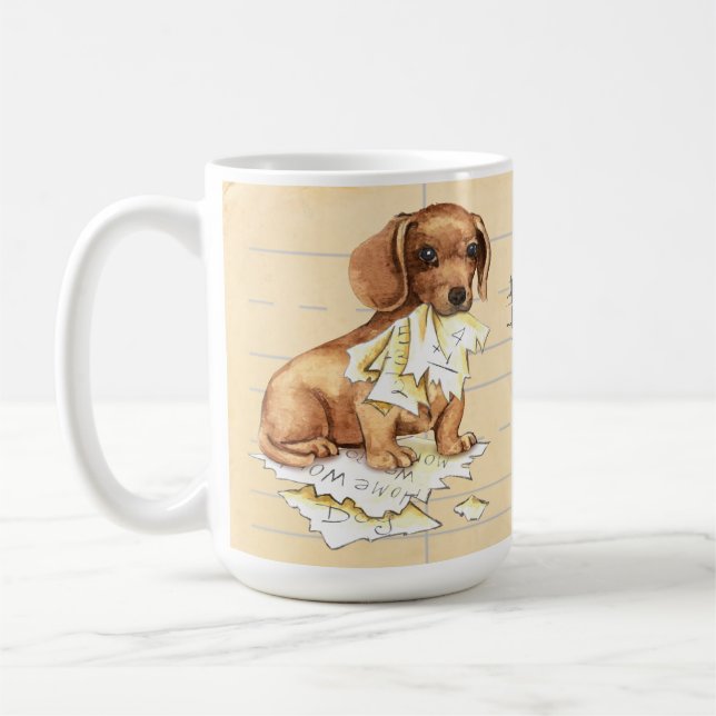 My Dachshund Ate my Homework Coffee Mug (Left)
