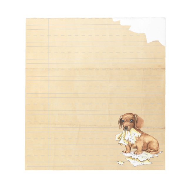 My Dachshund Ate My Homework Notepad (Front)