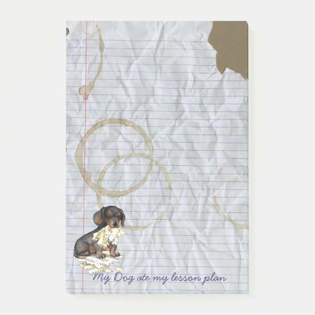 My Dachshund Ate my Lesson Plan Post-it Notes (Front)