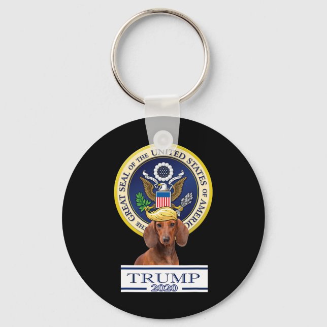 My Dachshund For Trump  Key Ring (Front)