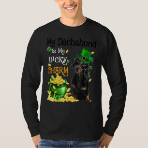 My Dachshund Is My Lucky Charm Cute Dog Patricks D T-Shirt