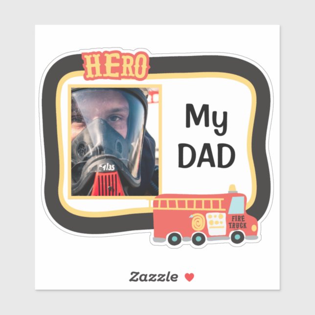 My Dad Firefighter Hero Photo Template Contour (Sheet)
