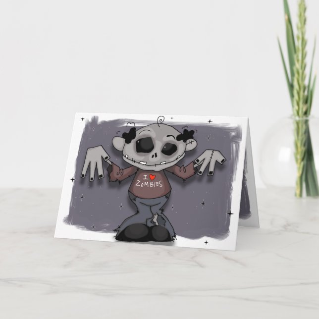 My Dad hearts Zombies Card (Front)