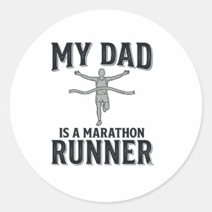 My Dad Is a Marathon Runner Vintage Shirt Design_1 Classic Round Sticker