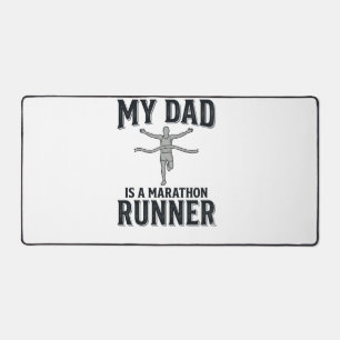 My Dad Is a Marathon Runner Vintage Shirt Design_1 Desk Mat