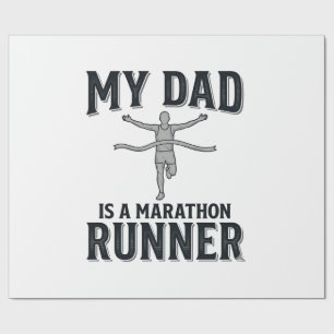 My Dad Is a Marathon Runner Vintage Shirt Design_1 Wrapping Paper