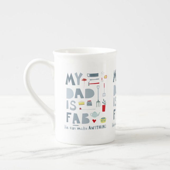 My Dad is Fab Bone China Mug (Left)