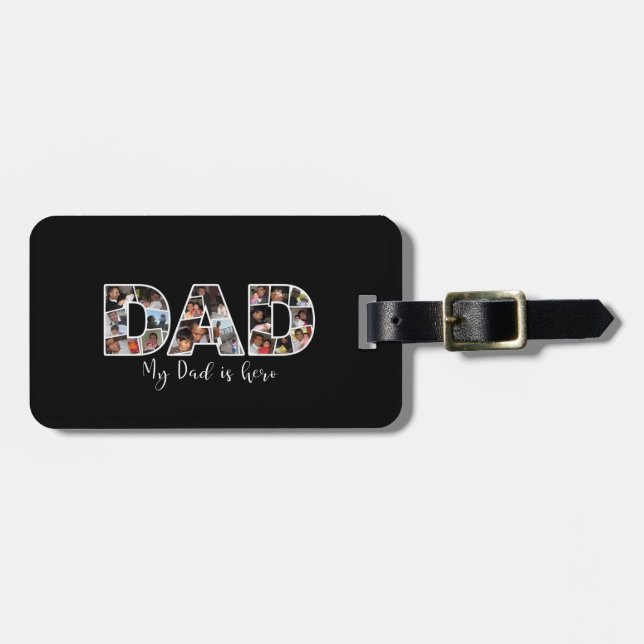 My dad is hero luggage tag (Front Horizontal)