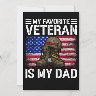 My Dad Is My Favourite Veteran Military Father Gif Thank You Card
