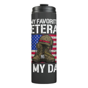 My Dad Is My Favourite Veteran Military Father Gif Thermal Tumbler