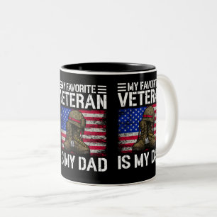My Dad Is My Favourite Veteran Military Father Gif Two-Tone Coffee Mug