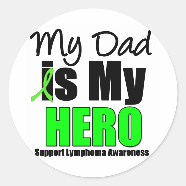 My Dad is My Hero Classic Round Sticker (Front)