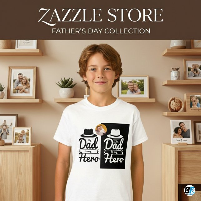 My Dad Is My Hero| Father's Day Special With Photo T-Shirt (Creator Uploaded)