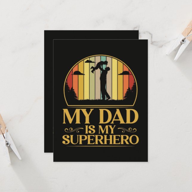 My Dad is My Super Hero Invitation (Front/Back In Situ)
