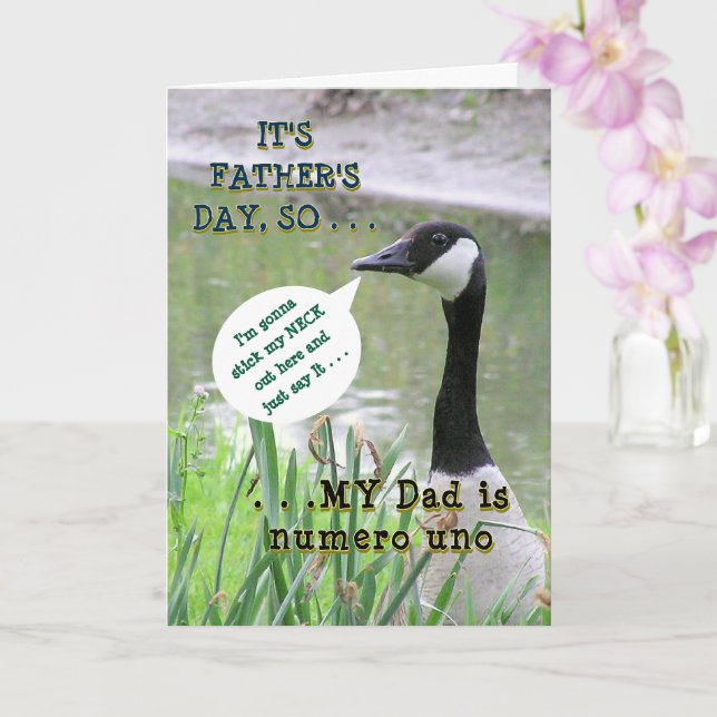 "My Dad Is Numero Uno" /Happy Father's Day Card (Orchid)