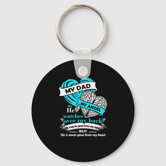 My Dad My Angel T Shirt - in loving memory of Dad Key Ring (Front)