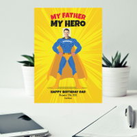 My Dad My Hero Bright Yellow Comic Splash Birthday