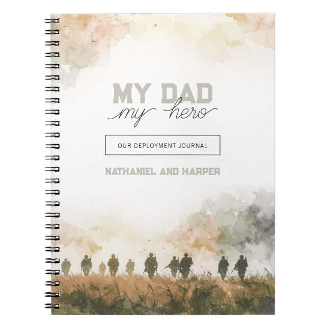 My Dad My Hero Deployment Gift for Dad from Kids Notebook (Front)