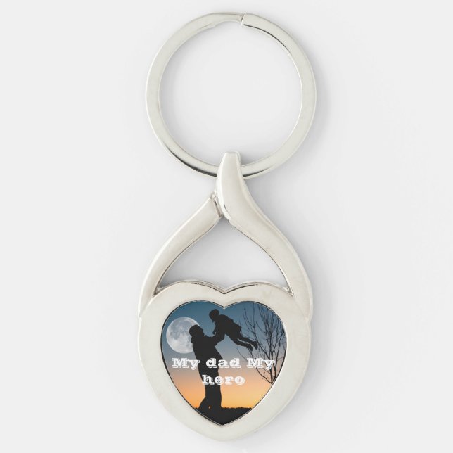 My dad My hero l Modern design Happy father's day  Key Ring (Front)