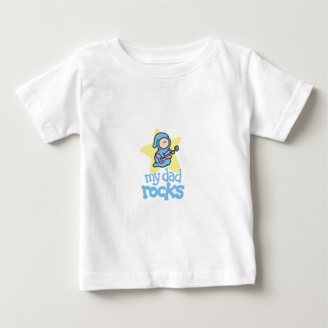 My Dad Rocks - Baby with Guitar T-Shirt (Front)