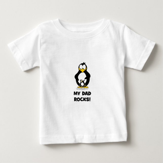 my dad rocks penguin baby T-Shirt (Front)
