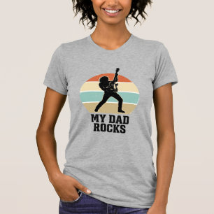 My Dad Rocks Vintage Guitar Sunset Shirt Design_1