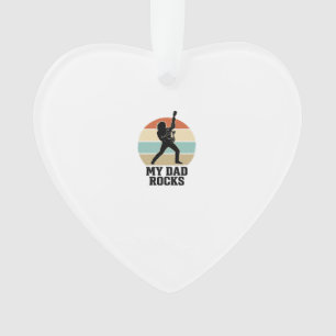 My Dad Rocks Vintage Guitar Sunset Shirt Design_1 Ornament