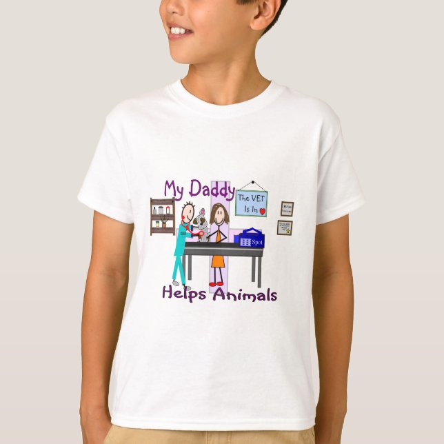 My Daddy Helps Animals--Veterinarian Kids Shirts (Front)