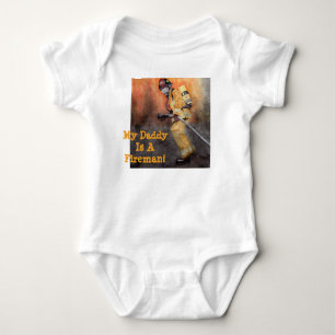 My Daddy Is A Fireman Organic Baby One Piece Gift Bodysuit
