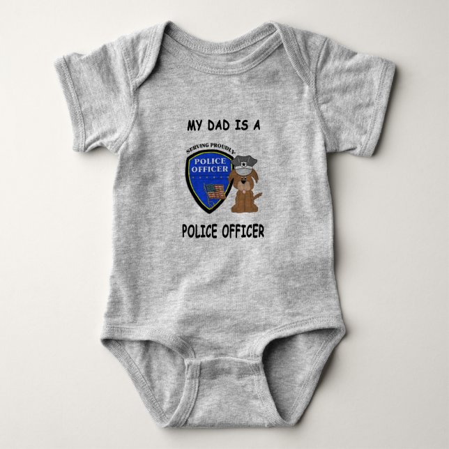 My Daddy Is A Police Officer Baby Bodysuit (Front)