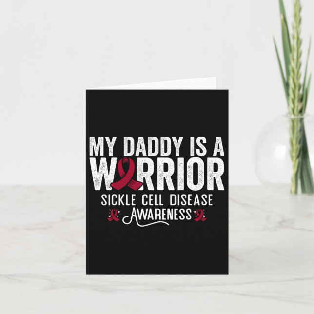 My Daddy Is A Warrior Sca Sickle Cell Anaemia Awar Card (Front)