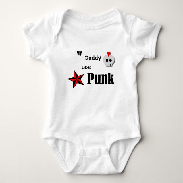 My Daddy likes Punk Baby Bodysuit (Front)