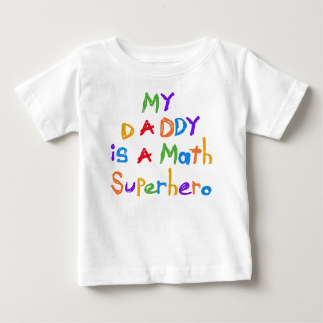 My Daddy Math Superhero Baby Ruffle Tee (Front)