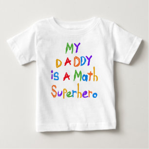 My Daddy Math Superhero Toddler Ruffle Dress Baby T-Shirt