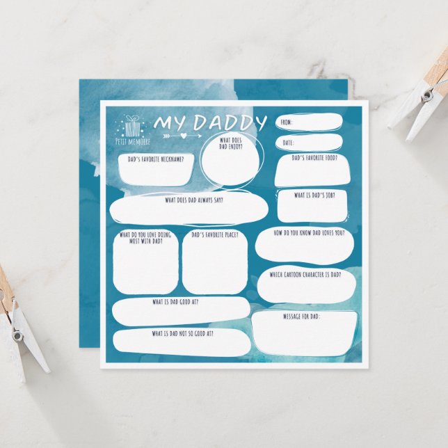 My daddy_personalised greeting card (Front/Back In Situ)