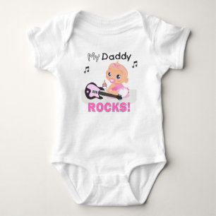My Daddy Rocks Pink Guitar Infant Creeper BodySuit