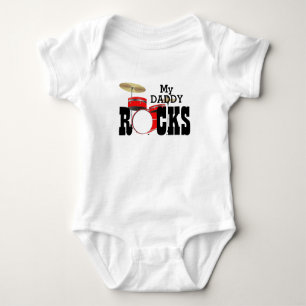 "My Daddy Rocks!" with Drum Set Baby Bodysuit