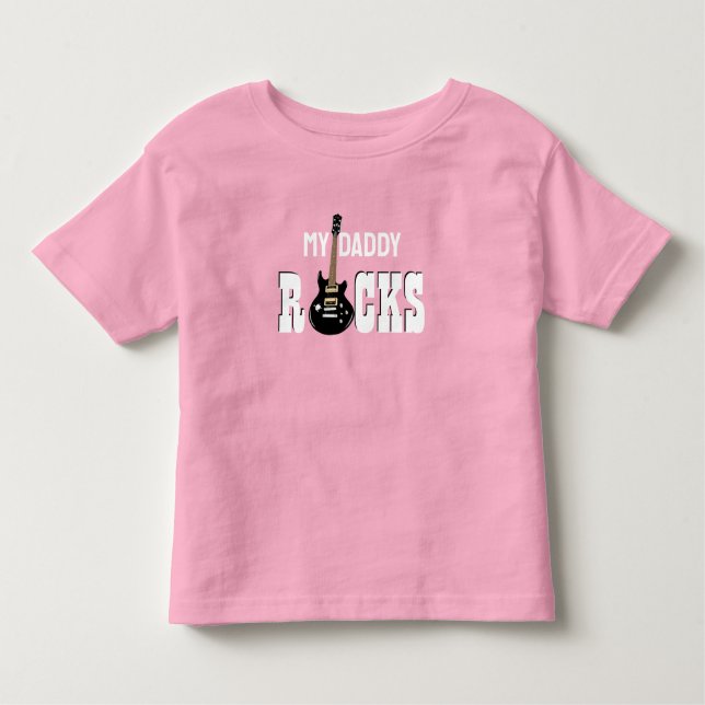 "My Daddy Rocks!" with electric guitar Toddler T-Shirt (Front)