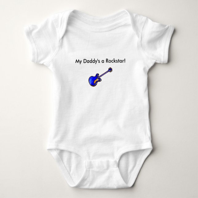 'My Daddy's a Rockstar!' Infant Romper Baby Bodysuit (Front)