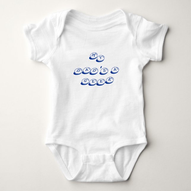 my dad's a geek baby bodysuit (Front)