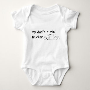 my dad's a mini trucker baby bodysuit