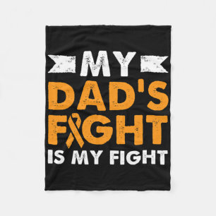 My Dad's Fight Leukaemia Awareness Beat Cancer Dau Fleece Blanket