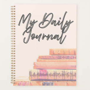 "My Daily Journal" Vintage Books Stack & Cosy Planner